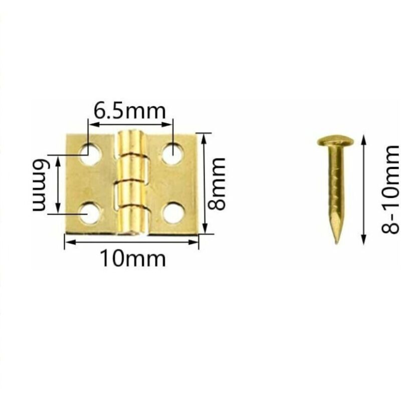 100 Pack Mini Flat Folding Screw Hinges for Furniture Doors and Windows - Image 2