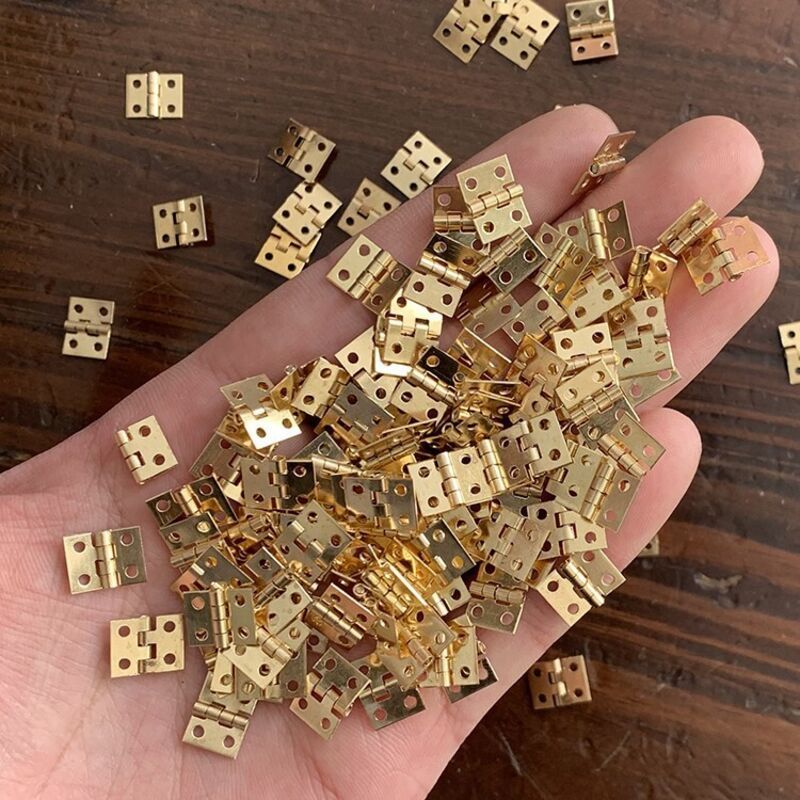 100 Pack Mini Flat Folding Screw Hinges for Furniture Doors and Windows - Image 3