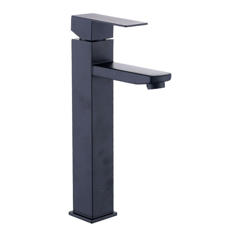 Black High Spout Bathroom Basin Mixer Faucet Single Hole Hot and Cold Water Tap - Image 1