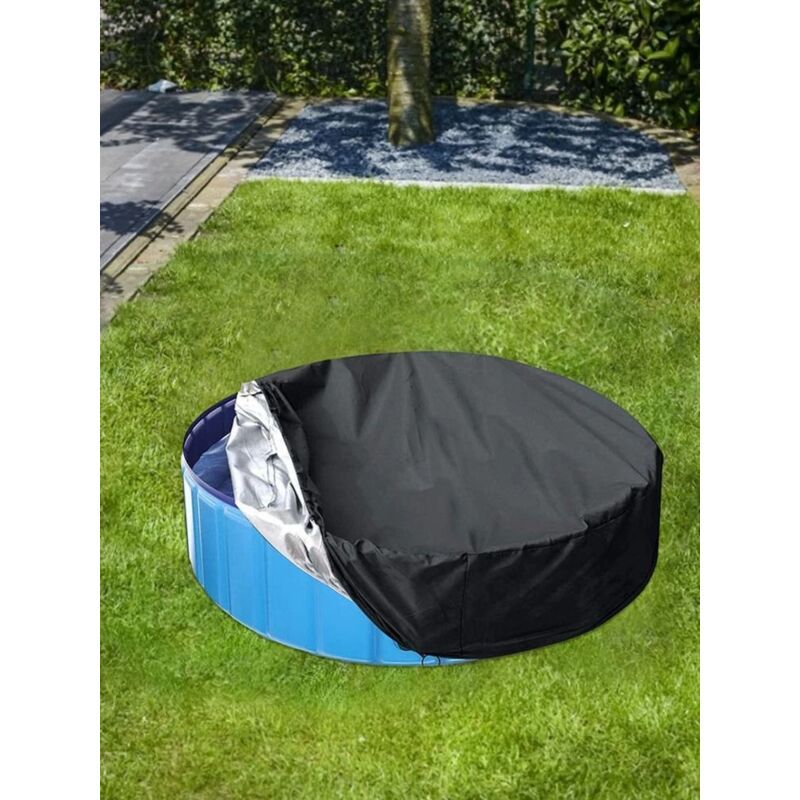 Round Waterproof Swimming Pool Spa Protective Cover, 162 x 30 cm - Image 1
