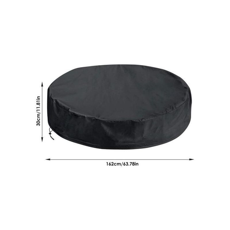 Round Waterproof Swimming Pool Spa Protective Cover, 162 x 30 cm - Image 2