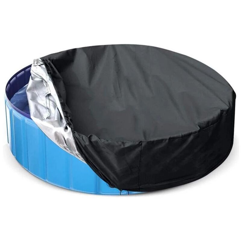 Round Waterproof Swimming Pool Spa Protective Cover, 162 x 30 cm - Image 3