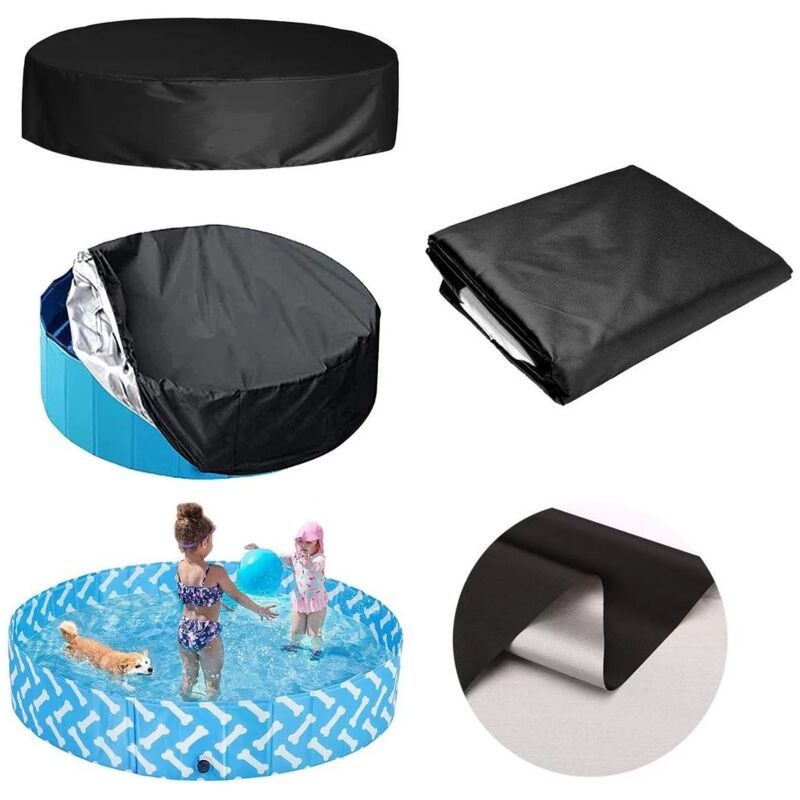 Round Waterproof Swimming Pool Spa Protective Cover, 162 x 30 cm - Image 4