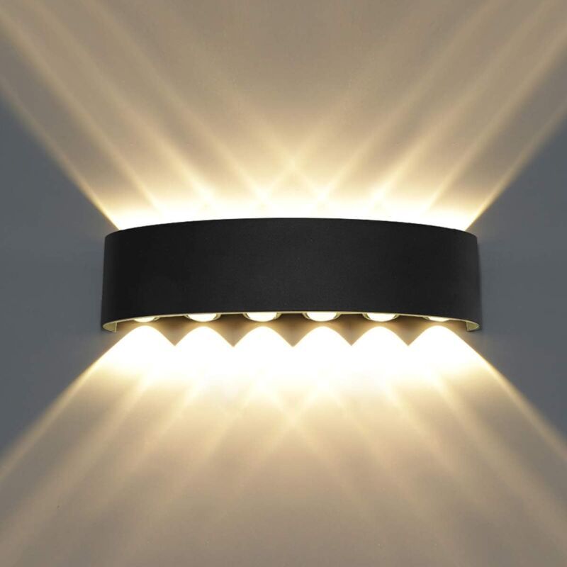 12W Warm White LED Wall Light Waterproof Up Down Aluminum Wall Lamp Indoor Outdoor - Image 1