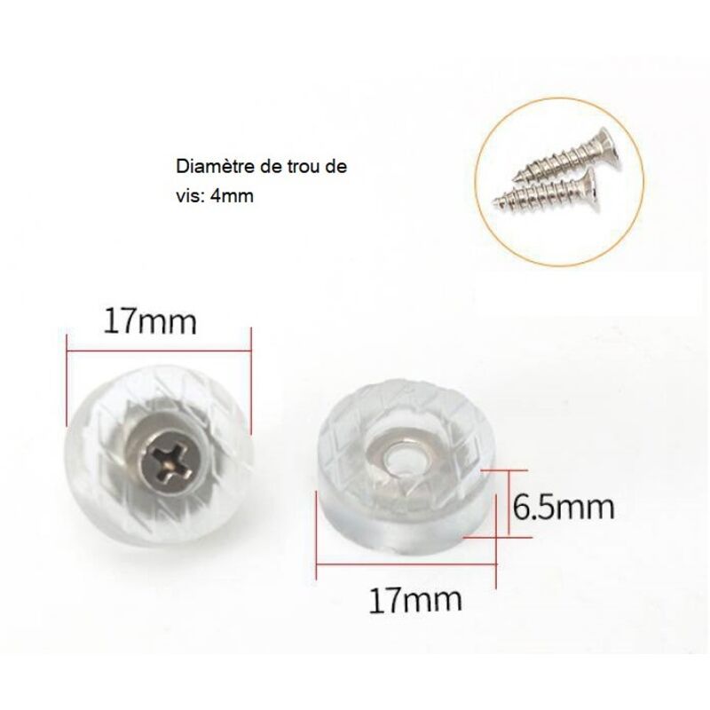 20 Pack Transparent Round Anti Slip Rubber Pads for Furniture, 18 mm - Image 3