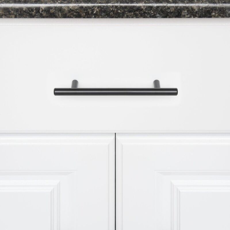 10 Pcs Black Stainless Steel Kitchen Cupboard Door Handles, 192 mm Hole Spacing - Image 2