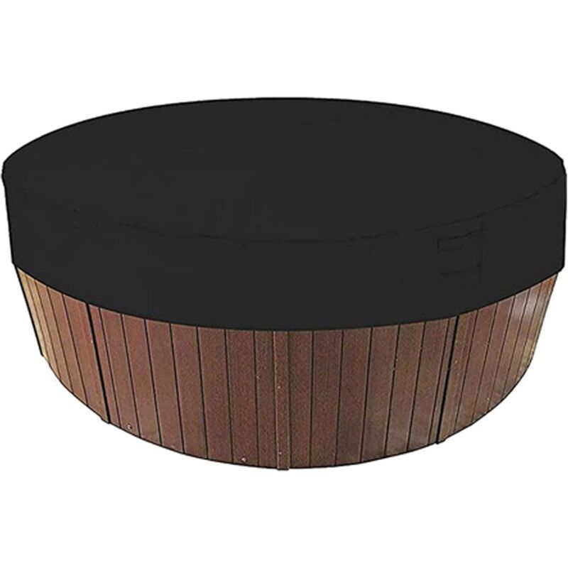 Black Round Solar Swimming Pool Spa Cover Waterproof UV Resistant 190T, 200 x 30 cm or 190 x 30 cm - Image 1