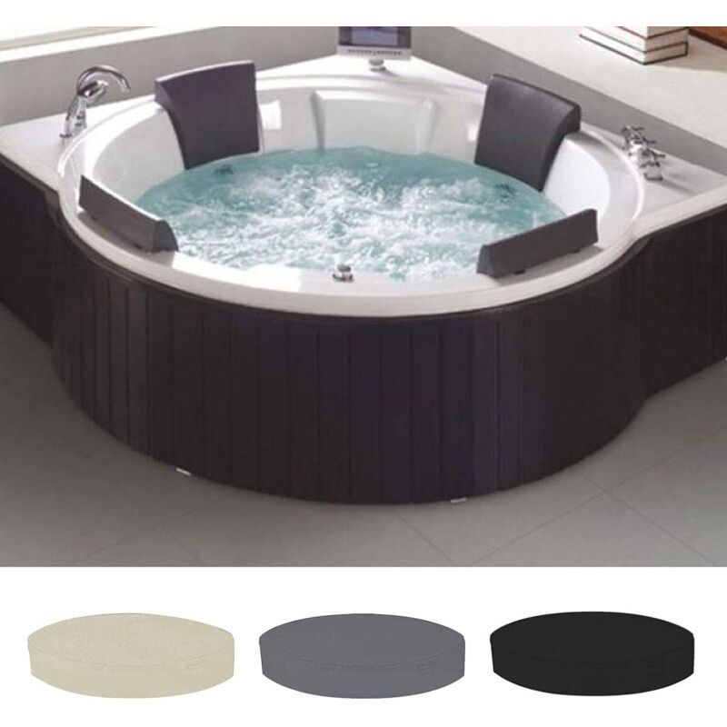 Black Round Solar Swimming Pool Spa Cover Waterproof UV Resistant 190T, 200 x 30 cm or 190 x 30 cm - Image 3