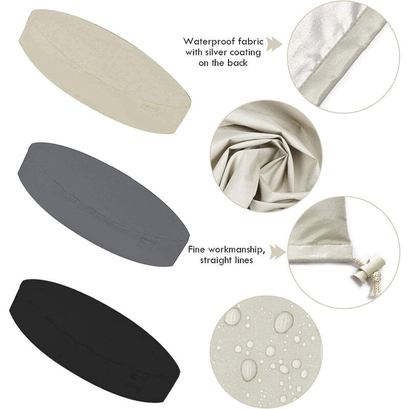 Black Round Solar Swimming Pool Spa Cover Waterproof UV Resistant 190T, 200 x 30 cm or 190 x 30 cm - Image 4