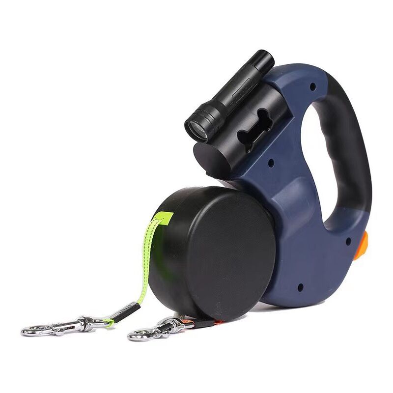 Retractable Double Dog Leash with 2 Cords 360 Degree Tangle Free Black, 3 m - Image 1