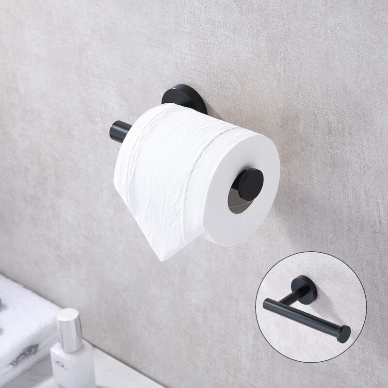 Black SUS304 Stainless Steel Wall Mounted Toilet Paper Holder for Bathroom - Image 2