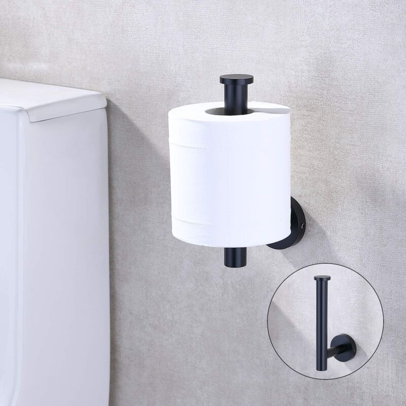Black SUS304 Stainless Steel Wall Mounted Toilet Paper Holder for Bathroom - Image 3