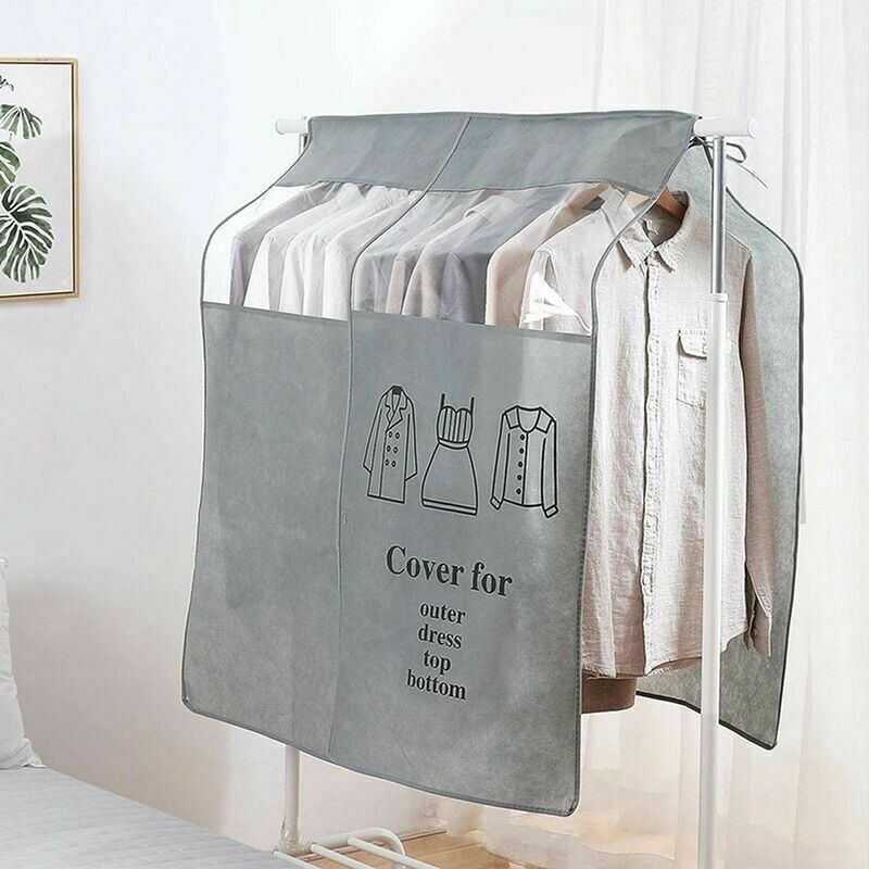 Gray Universal Dustproof Clothing Cover, 90 x 110 cm - Image 1