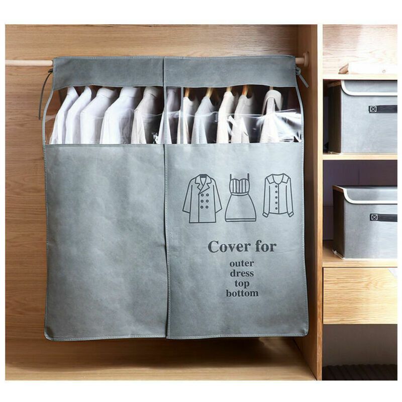 Gray Universal Dustproof Clothing Cover, 90 x 110 cm - Image 2