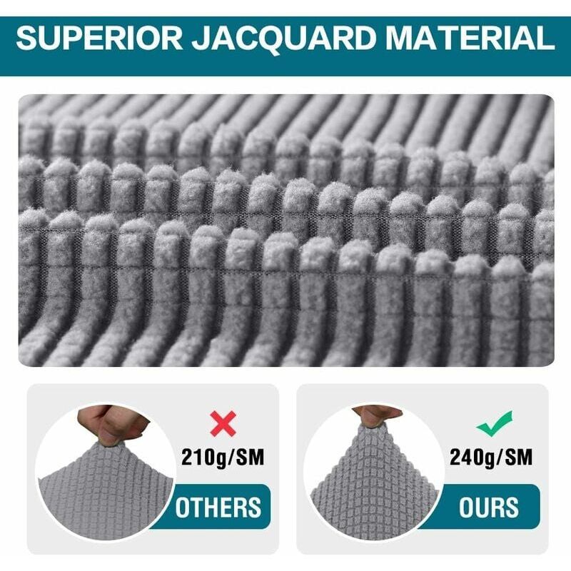 2 Pcs Stretch Jacquard Spandex Sofa Armrest Covers Washable Non Slip - Image 3