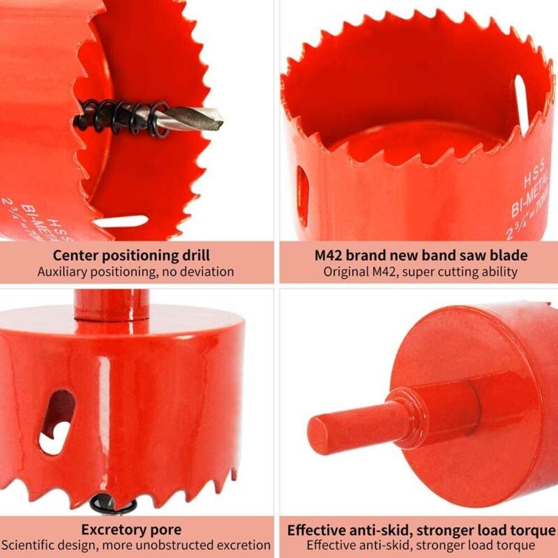 HSS Bi Metal Hole Saw with Drill Bit and Shank for Wood and Metal, 90 mm - Image 2