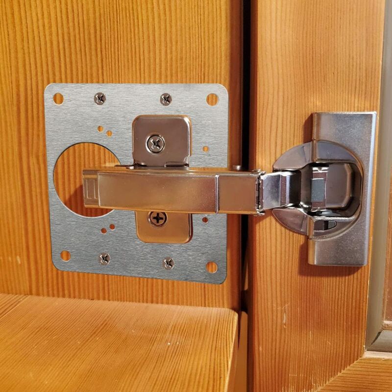 4 Pcs Stainless Steel Hinge Repair Plates with Screws for Cabinet Furniture Shelves - Image 2