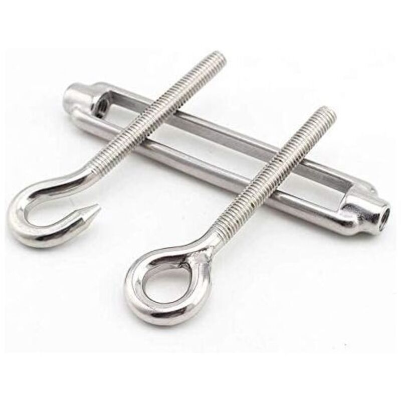10 Pcs M4 Stainless Steel Hook and Eye Turnbuckle Wire Rope Hardware Kit - Image 2