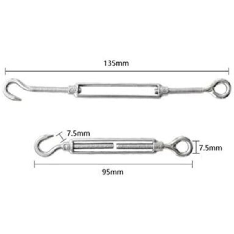10 Pcs M4 Stainless Steel Hook and Eye Turnbuckle Wire Rope Hardware Kit - Image 4