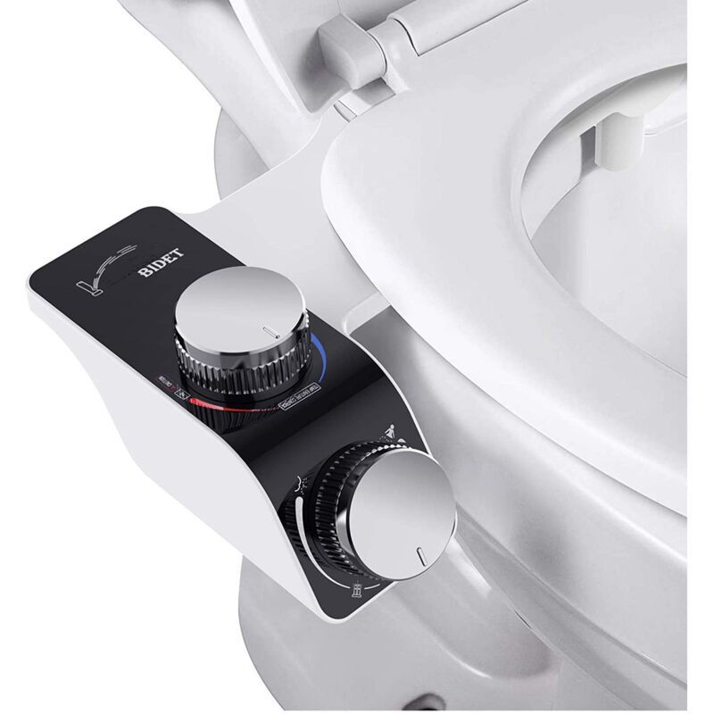 Electric Bidet Toilet Seat Attachment with Dual Self Cleaning Water Nozzles - Image 1