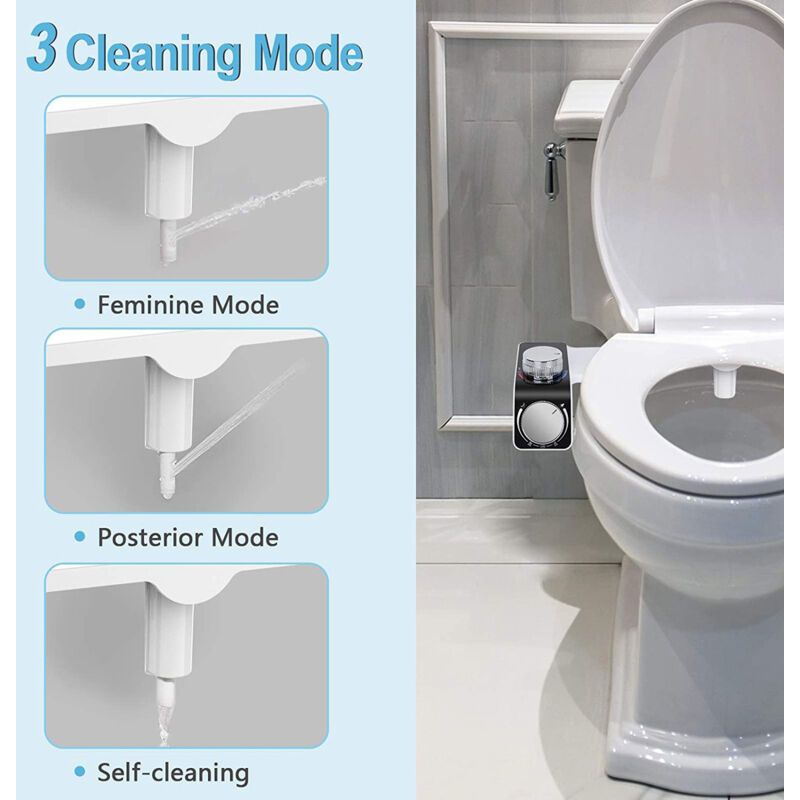 Electric Bidet Toilet Seat Attachment with Dual Self Cleaning Water Nozzles - Image 2