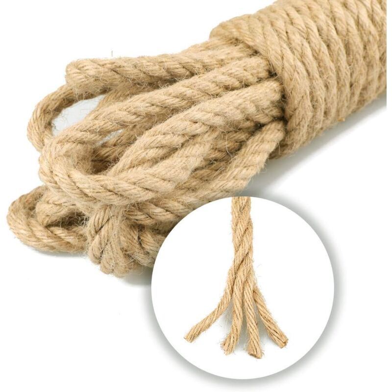 Jute Hemp Rope Twine for DIY Furniture Packaging Gardening Cat Tree, 16 mm x 10 m - Image 3