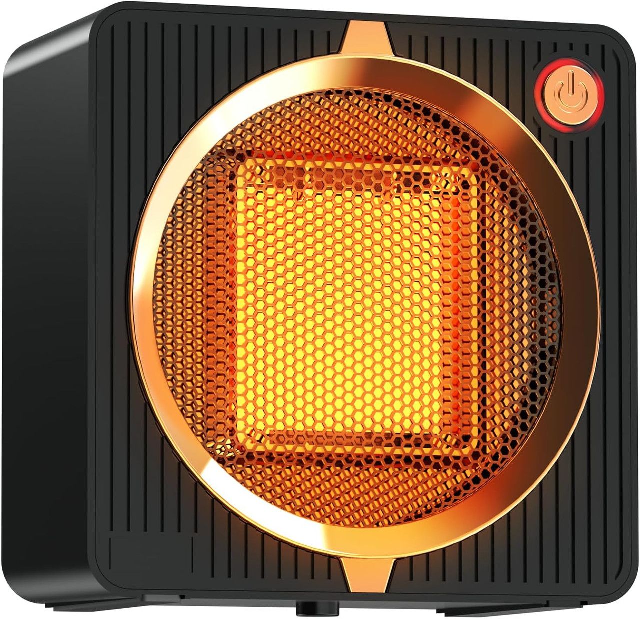 Portable Mini Space Heater, 500W PTC Ceramic Fast Heating Desktop Heater with Overheat & Tip-Over Protection, 180° Wide Angle Quiet Personal Heater for Office, Home, Bedroom - Black - Image 1