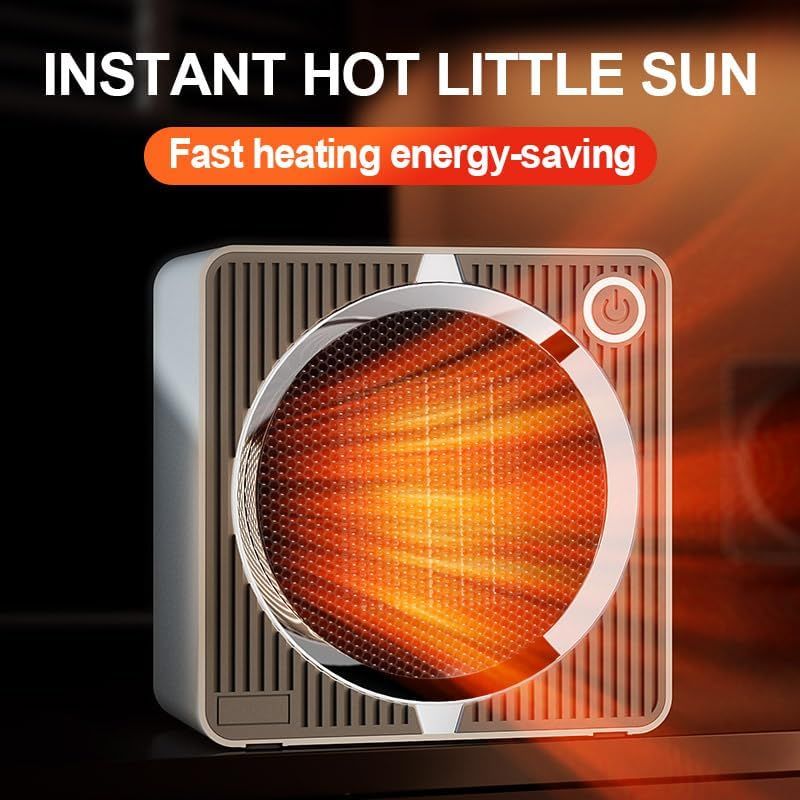 Portable Mini Space Heater, 500W PTC Ceramic Fast Heating Desktop Heater with Overheat & Tip-Over Protection, 180° Wide Angle Quiet Personal Heater for Office, Home, Bedroom - Black - Image 5