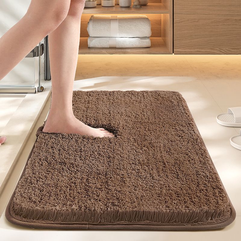Ultra-soft and absorbent bathroom mat | 3.5cm thick, antibacterial and non-slip TPR material, machine washable, quick-drying, suitable for showers, bathtubs and entryways (brown,15.75*23.62in) - Image 1