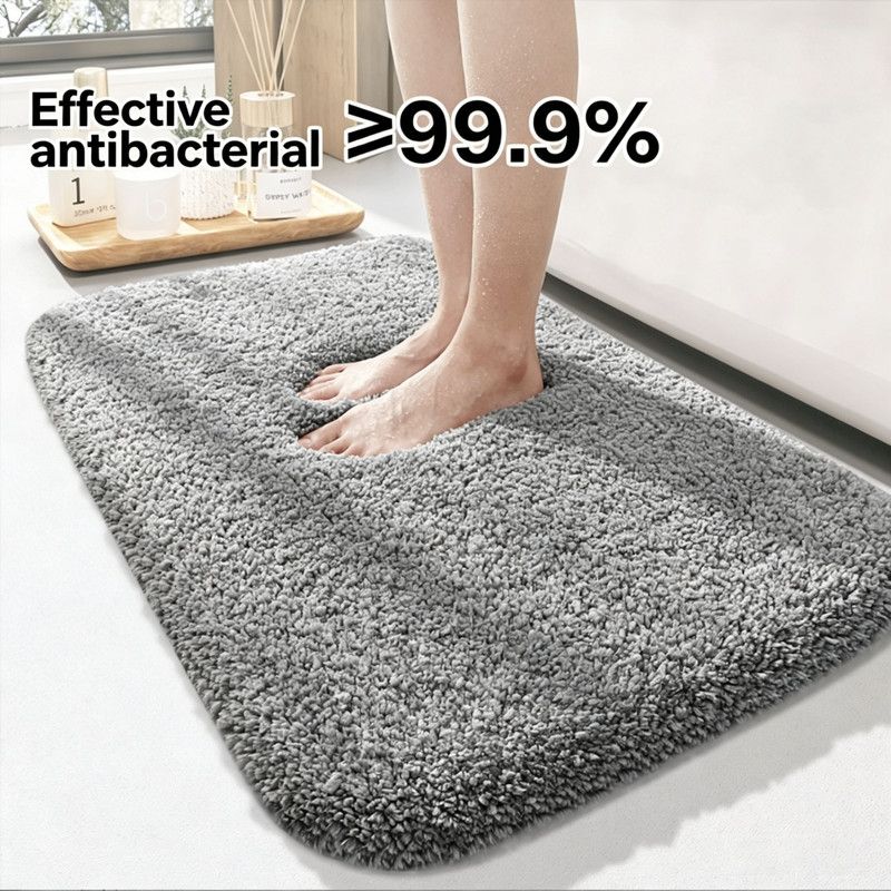 Ultra-soft and absorbent bathroom mat | 3.5cm thick, antibacterial and non-slip TPR material, machine washable, quick-drying, suitable for showers, bathtubs and entryways (white,19.69*31.5in) - Image 2
