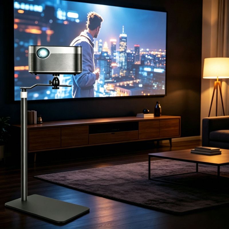 Hidden No-Drill Projector Stand, Sofa Bed Gap Floor Projector Mount with Adjustable Height, for Bedroom Home Theater - Image 2