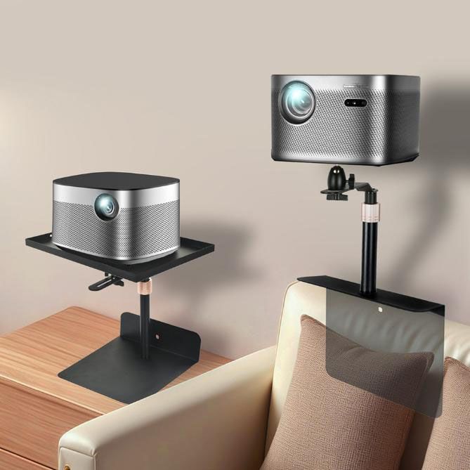 Hidden No-Drill Projector Stand, Sofa Bed Gap Floor Projector Mount with Adjustable Height, 360° Rotatable Tray, for Bedroom Home Theater - Image 3