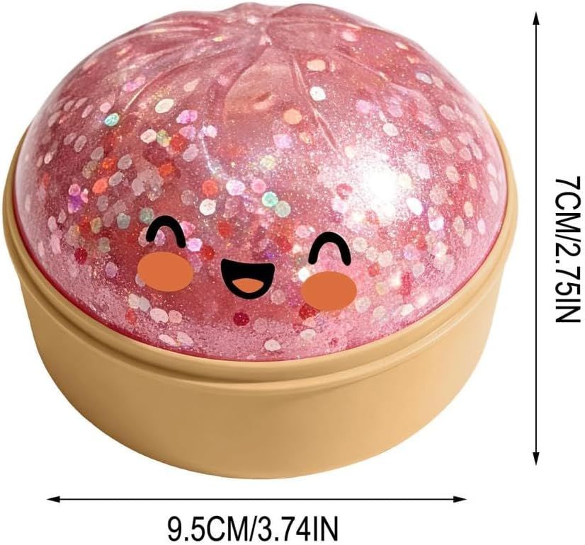 Jumbo Rainbow Dumpling Squishy with Steamer Box, Pink - Image 2