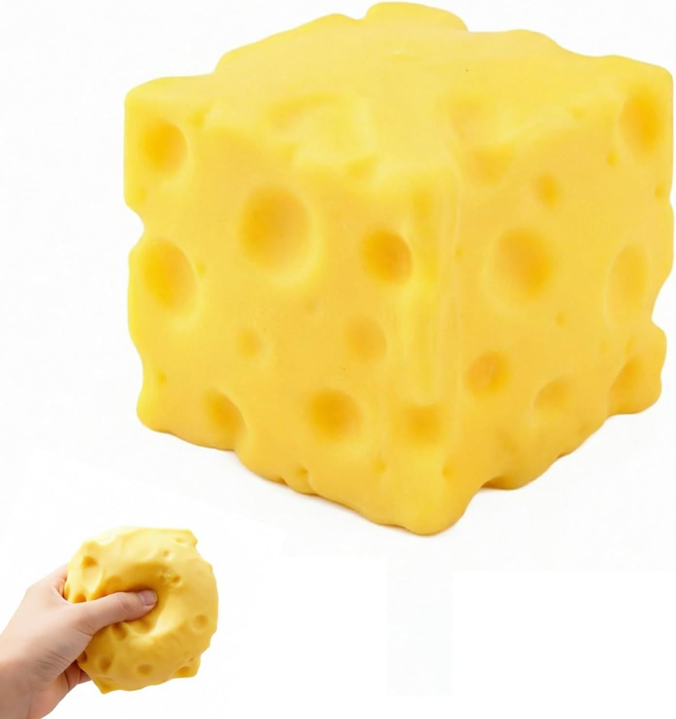 Yellow Cheese Squishy, 5 cm Slow-Rise Squeeze Item - Image 1