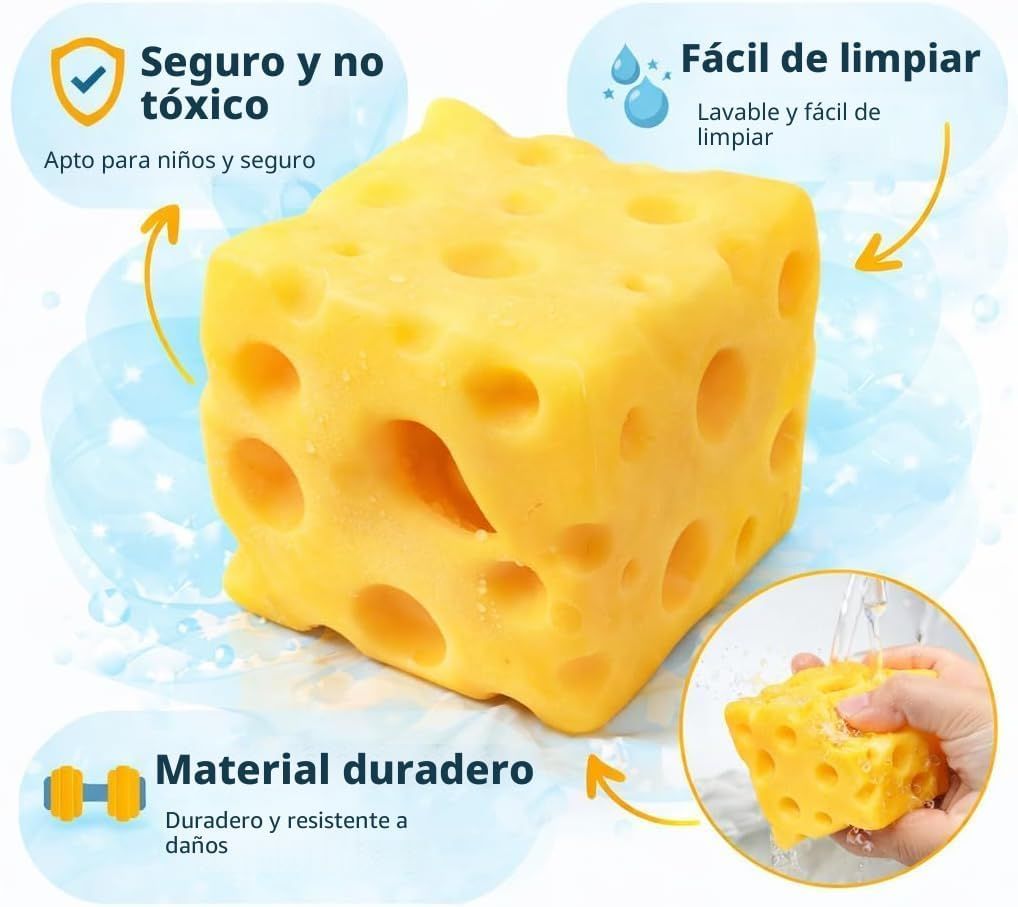 Yellow Cheese Squishy, 5 cm Slow-Rise Squeeze Item - Image 2