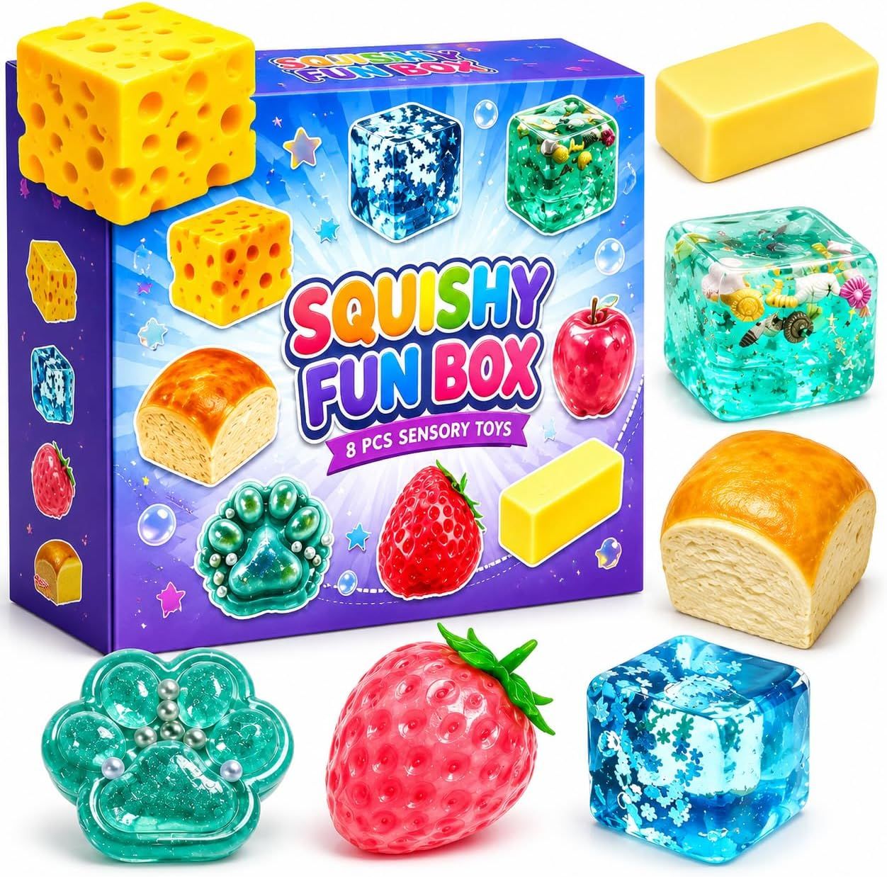 8-Piece Squishy Surprise Box Set, Slow-Rise Assorted Styles - Image 1