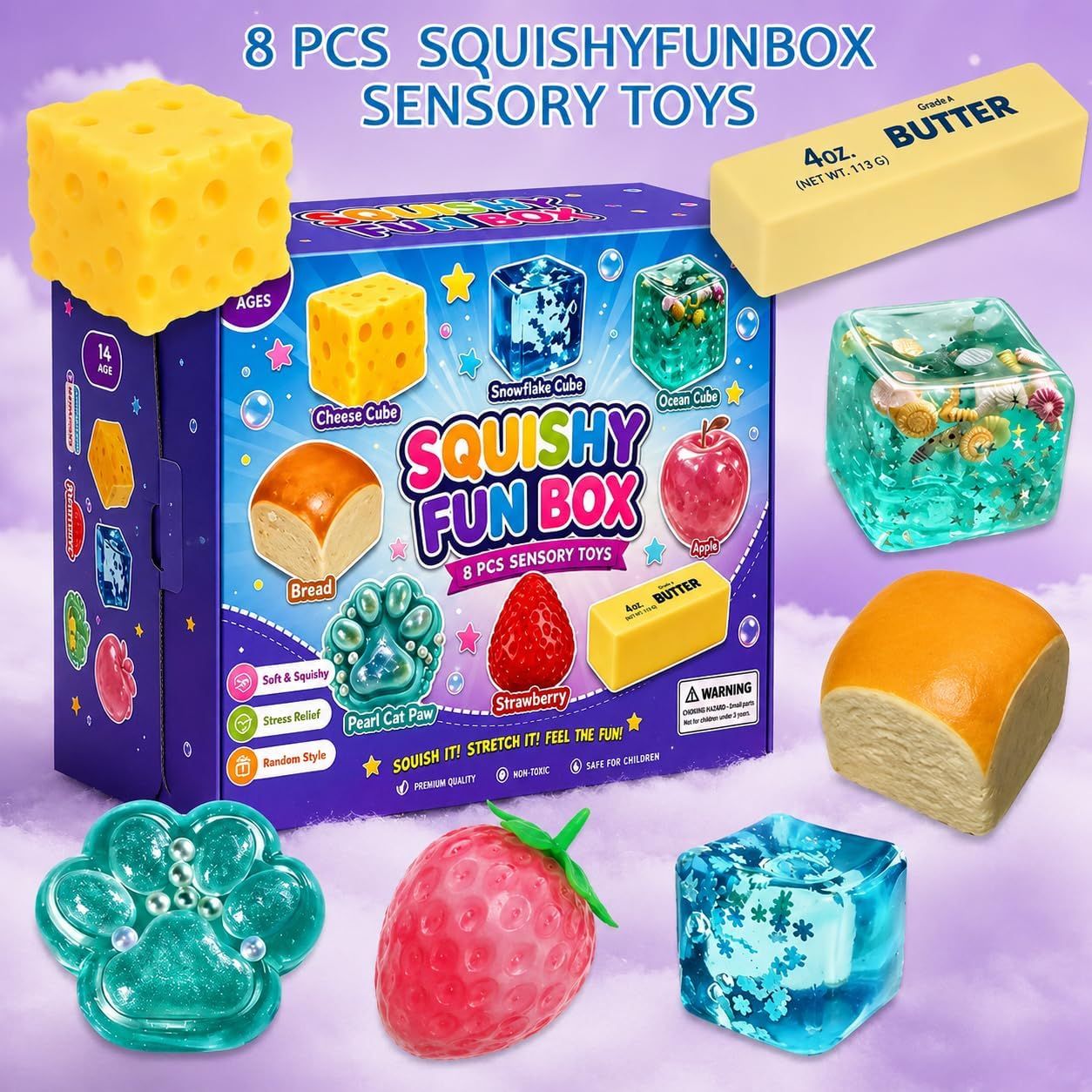 8-Piece Squishy Surprise Box Set, Slow-Rise Assorted Styles - Image 3