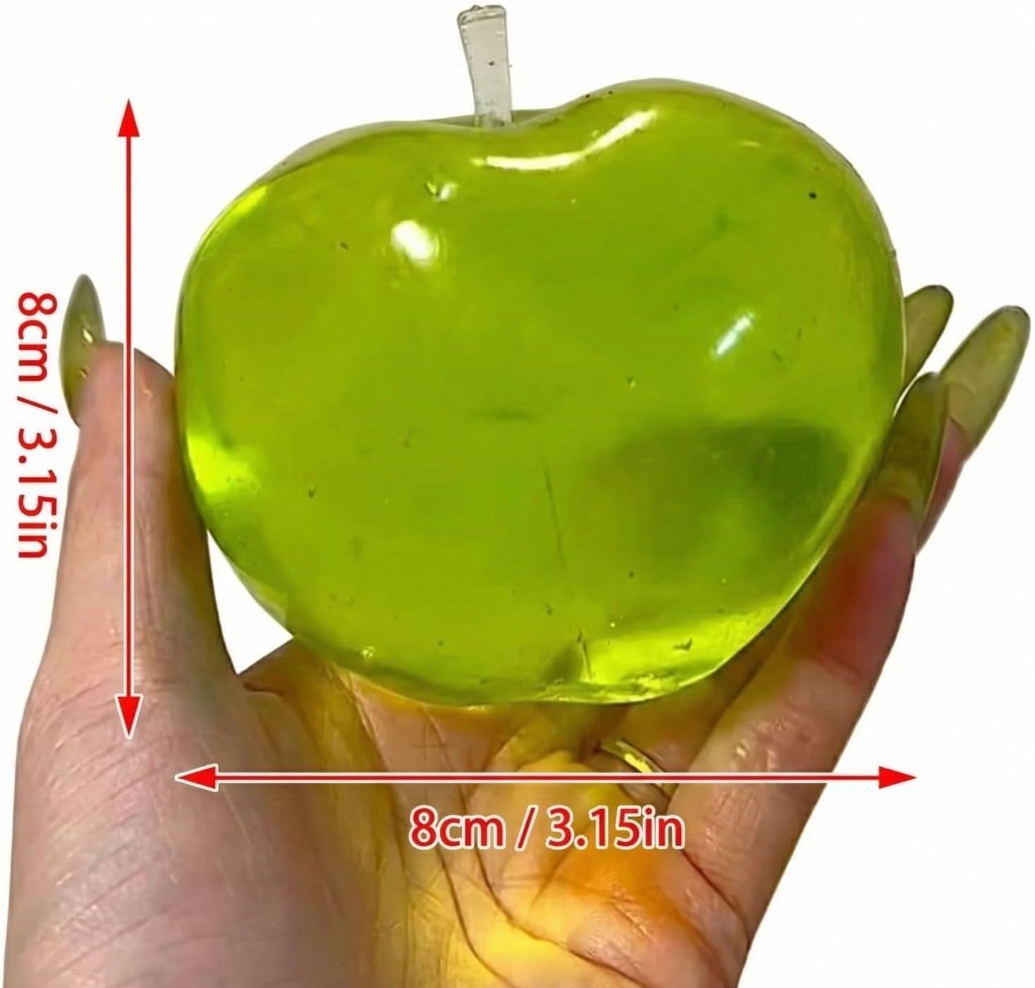 Green Apple Clear Squishy Item, Green - Image 3