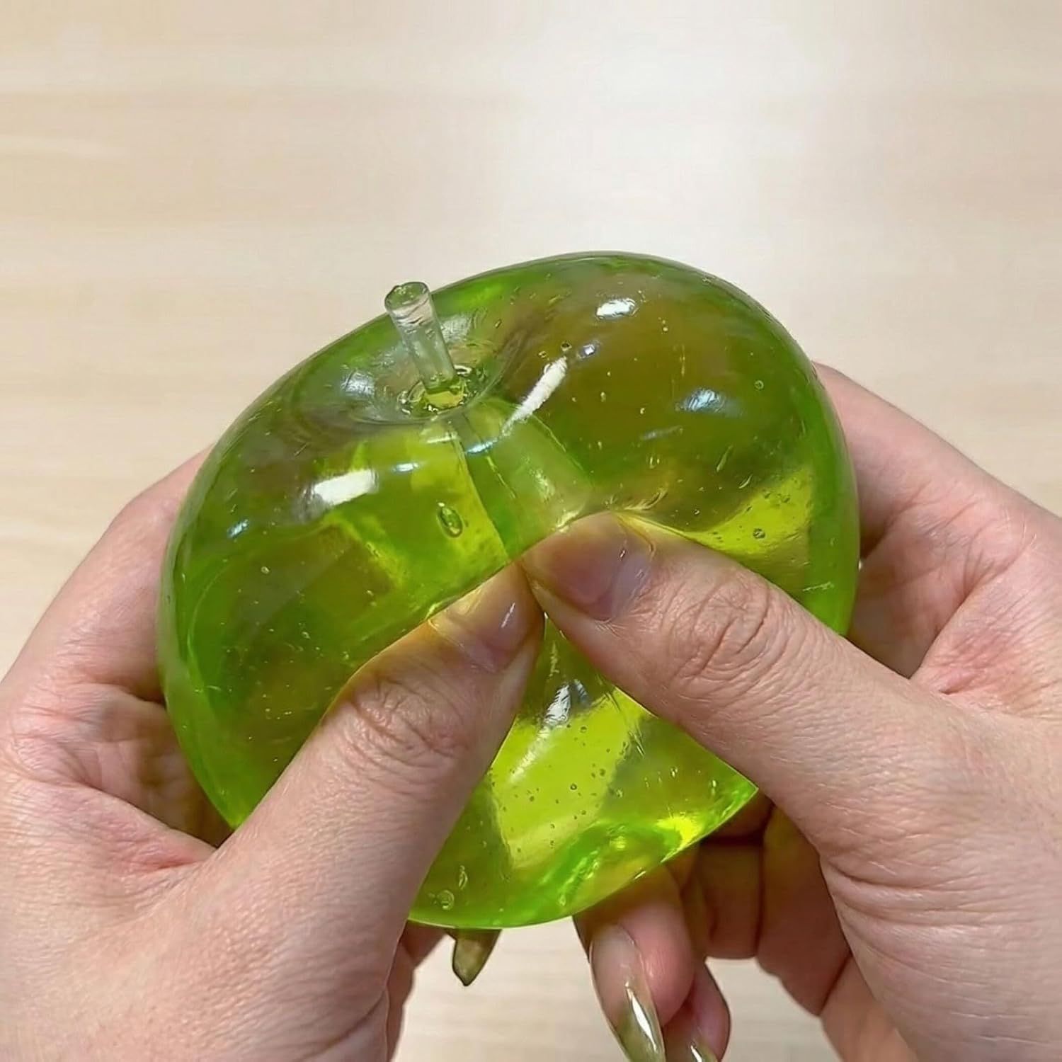 Green Apple Clear Squishy Item, Green - Image 4