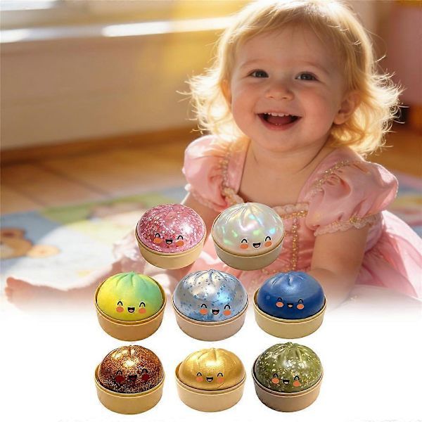 Giant Glitter Dumpling Squishy Squeeze Ball, White - Image 2