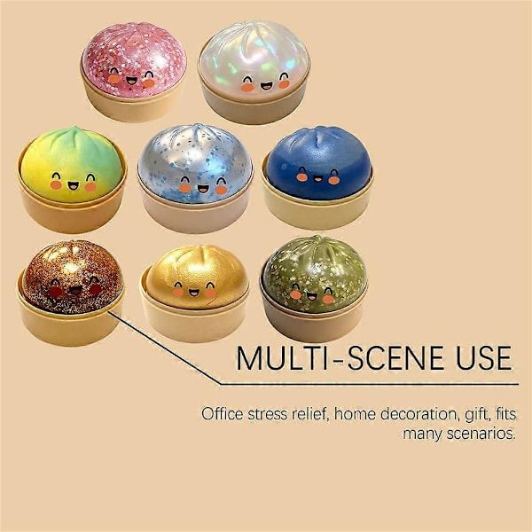 Giant Glitter Dumpling Squishy Squeeze Ball, White - Image 4