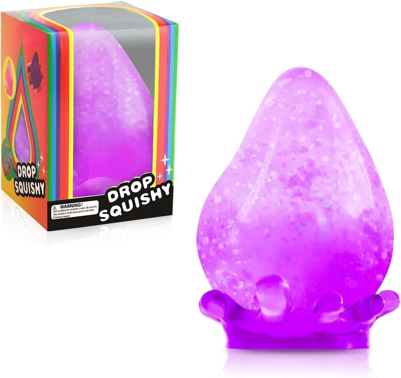 Water Drop Squishy Item, Purple - Image 1