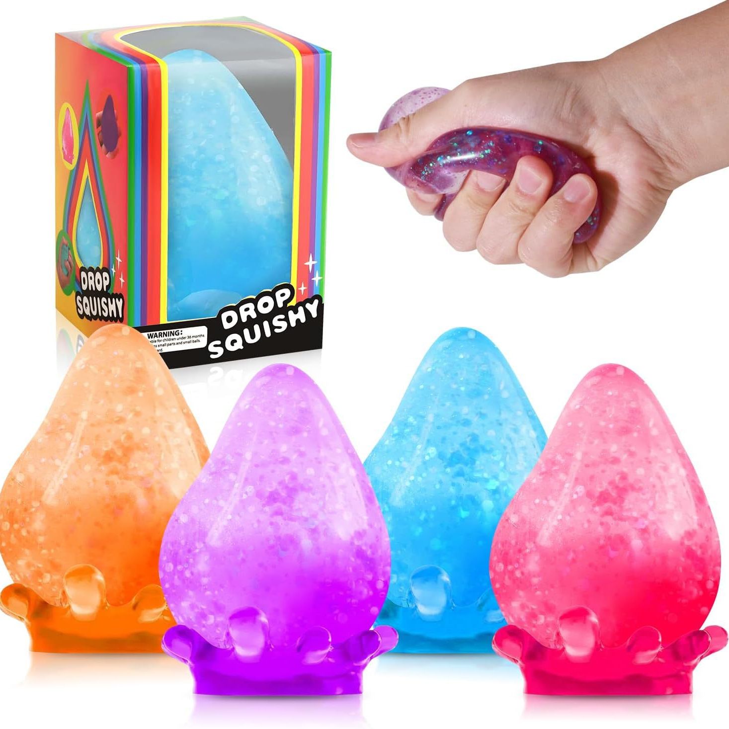 Water Drop Squishy Item, Purple - Image 2