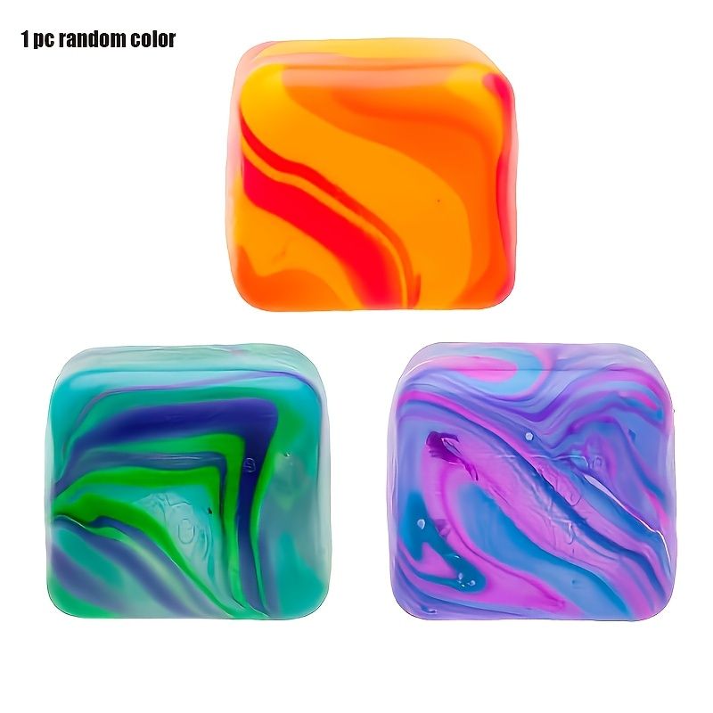 Swirl Squishy Cube Fidget Item, Purple - Image 1