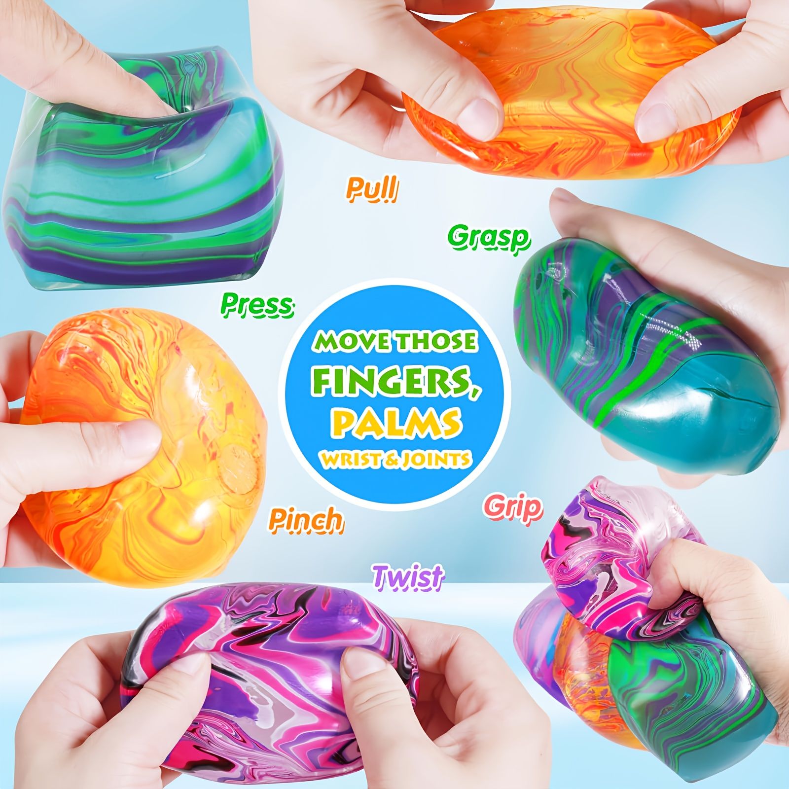 Swirl Squishy Cube Fidget Item, Purple - Image 2