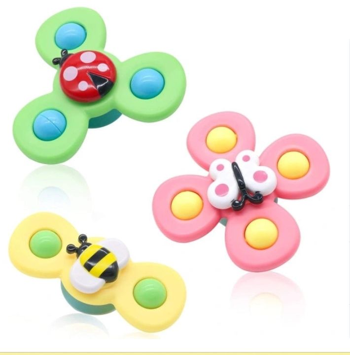 3-Pack Suction Cup Spinners, Multicolor Desk Accessories - Image 1