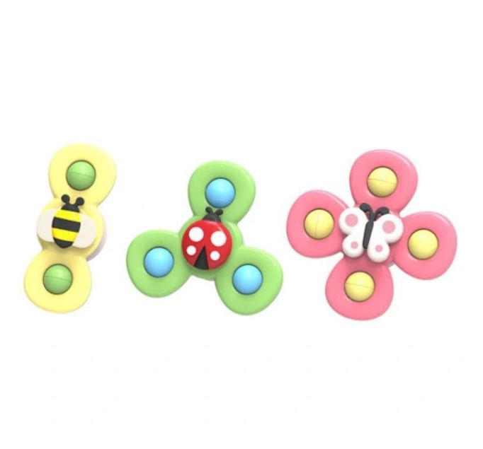 3-Pack Suction Cup Spinners, Multicolor Desk Accessories - Image 2