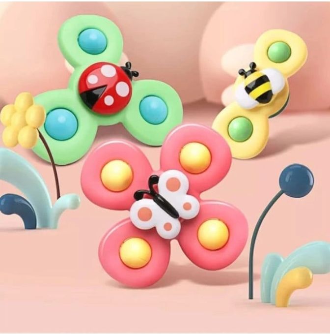 3-Pack Suction Cup Spinners, Multicolor Desk Accessories - Image 3