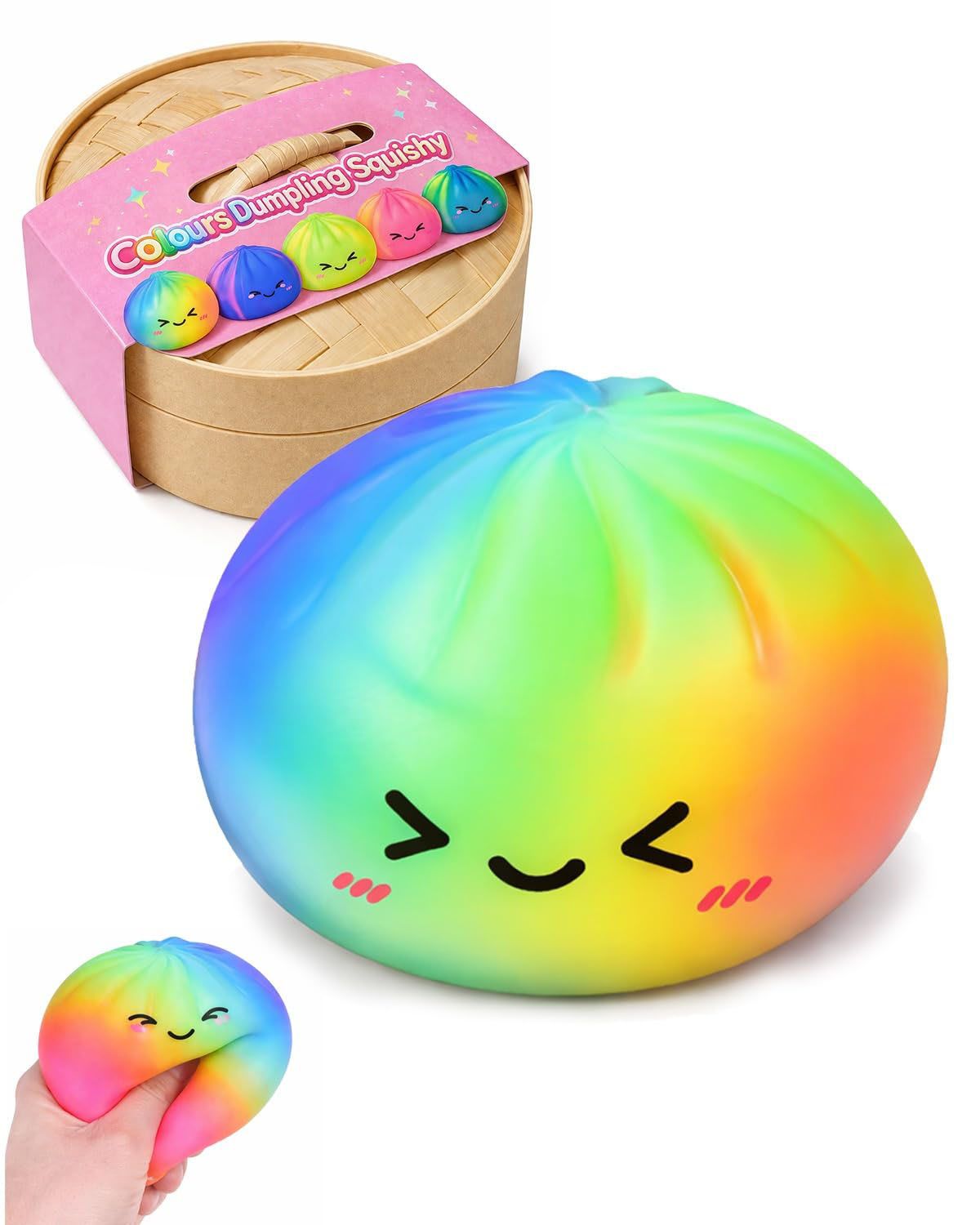 Tie-Dye Dumpling Squishy with Steamer, Slow-Rise Squeeze Item - Image 1