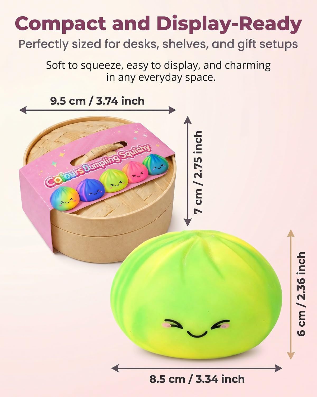 Tie-Dye Dumpling Squishy with Steamer, Slow-Rise Squeeze Item - Image 2